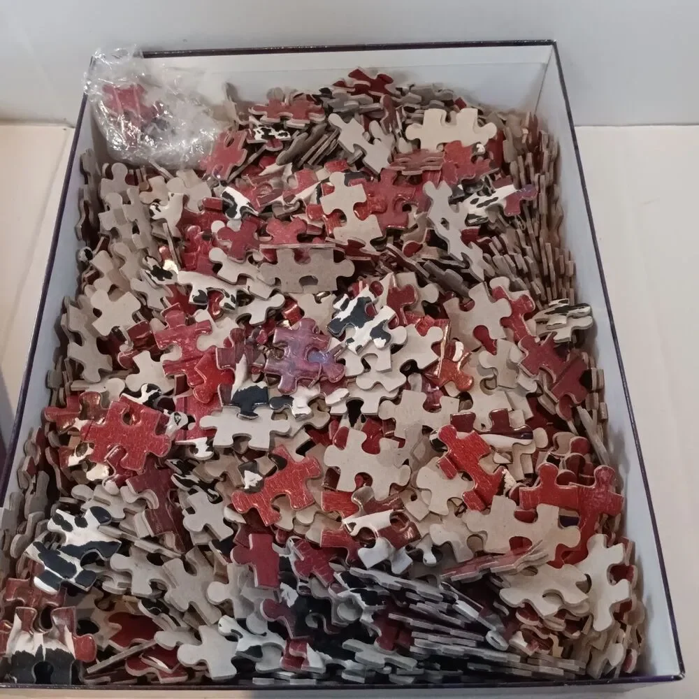 Vintage BePuzzled Impossibles Cow Country Jigsaw Puzzle-1998-750 Pc-Borderless